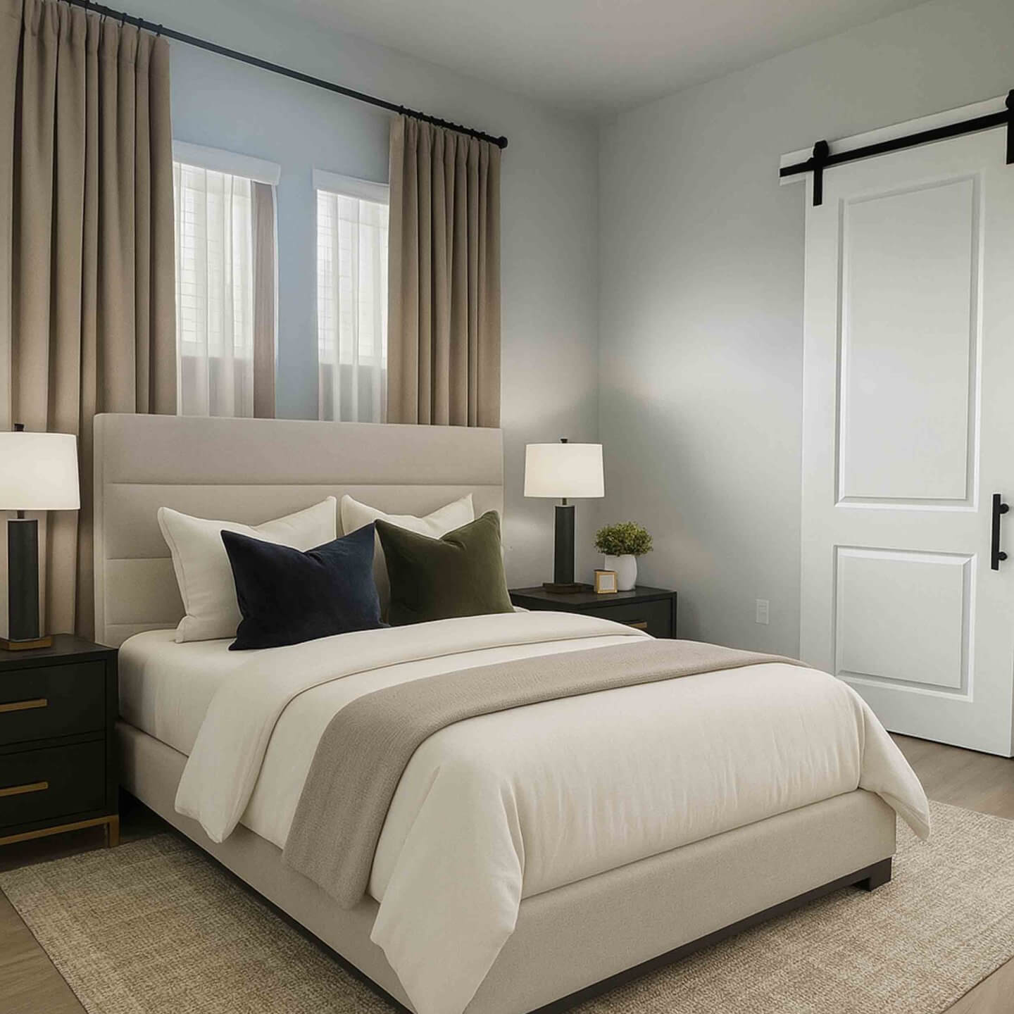 serene modern bedroom with natural light