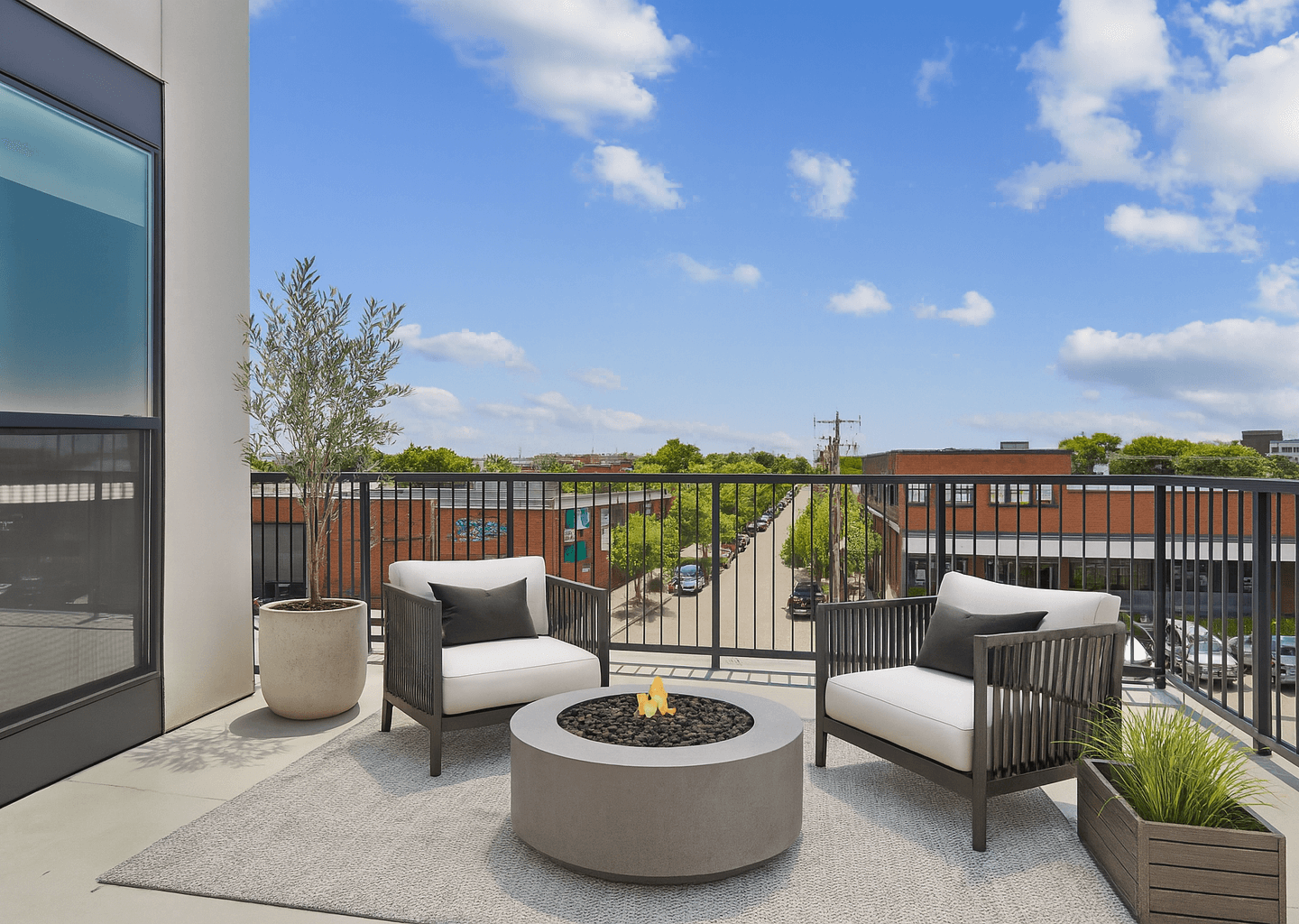 terrace staged with seating